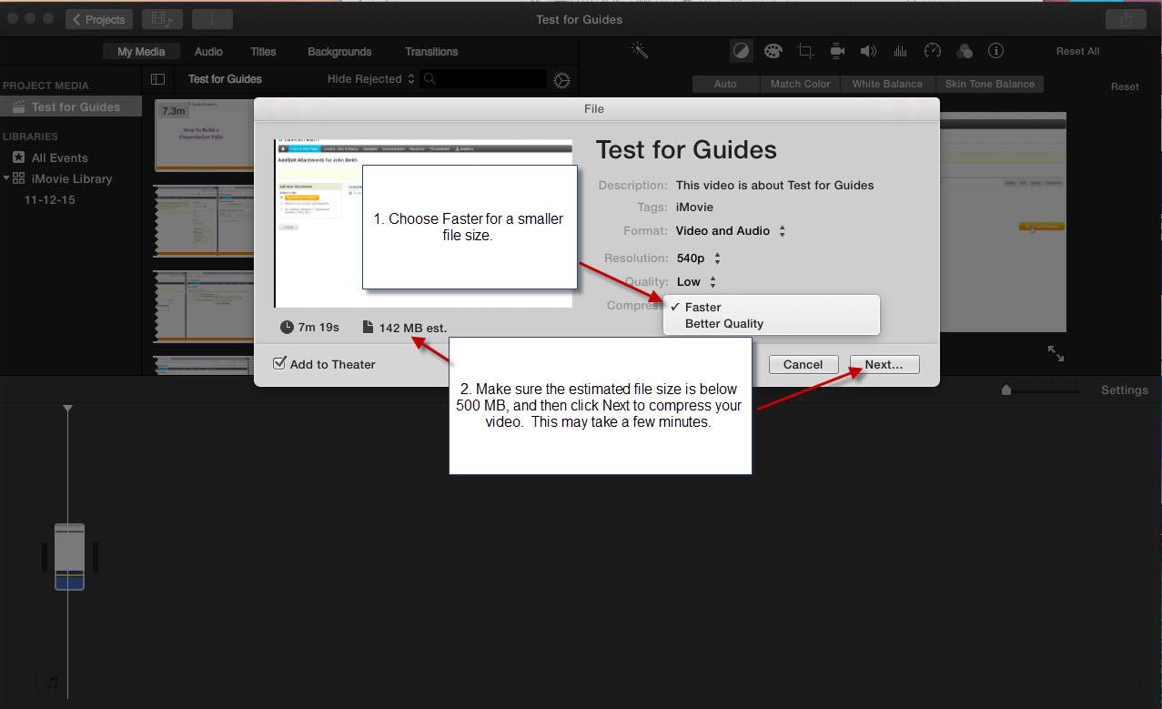 Choose a compression method of Faster