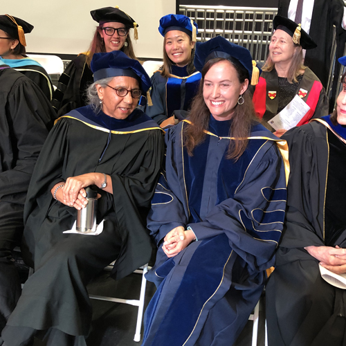 Faculty at a ceremony