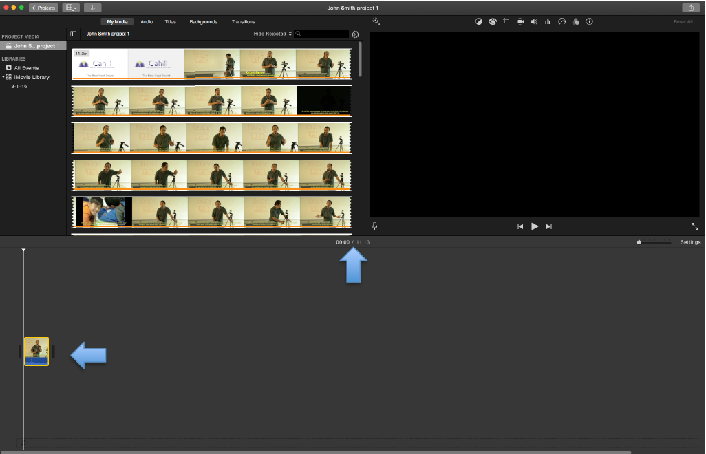 Figure 1: Video thumbnail on timeline and video length